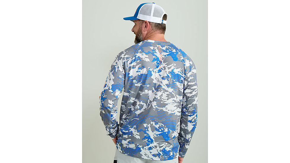 HUK Performance Fishing KC Print Icon Performance Hoodie - Mens, Night Owl2, Large, H1200586-019-L