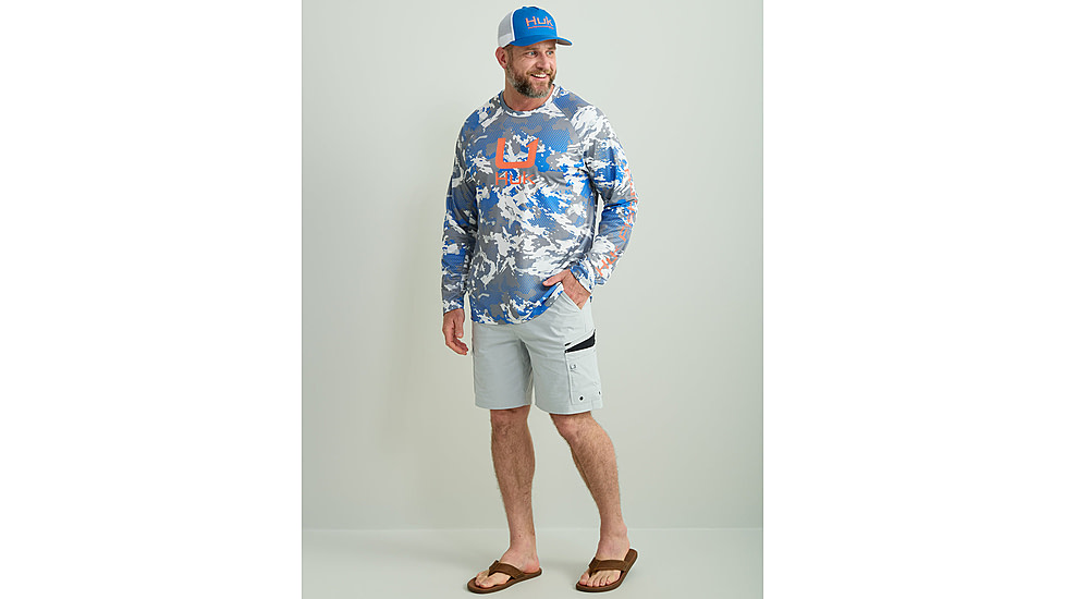HUK Performance Fishing KC Print Icon Performance Hoodie - Mens, Night Owl2, Large, H1200586-019-L