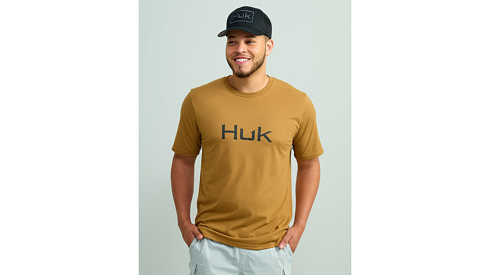 HUK Performance Fishing Logo Tee - Mens, Sand Piper, Medium, H1000390-217-M