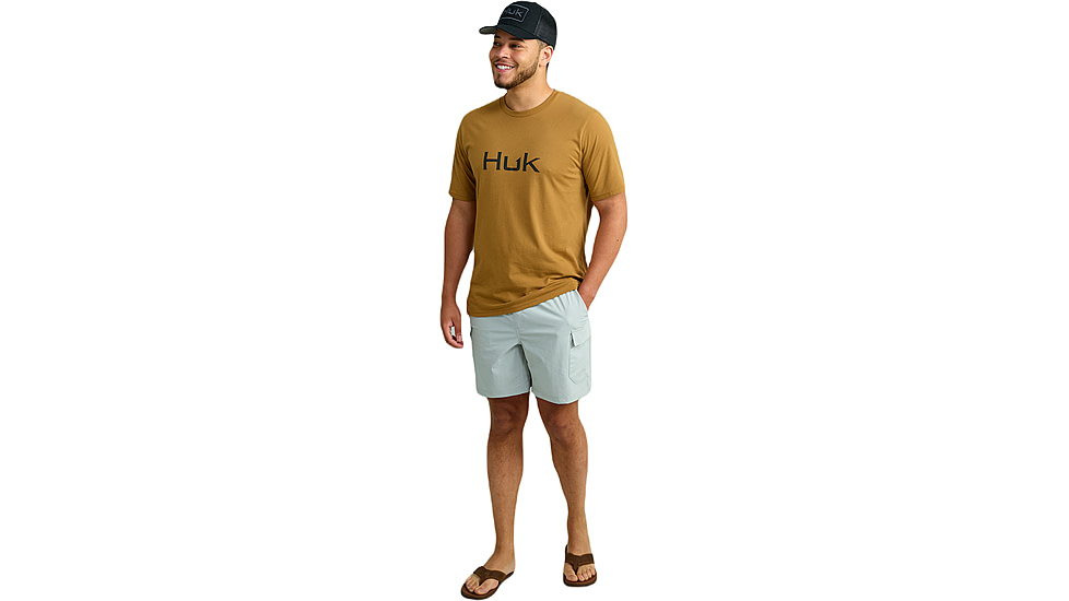 HUK Performance Fishing Logo Tee - Mens, Sand Piper, Medium, H1000390-217-M