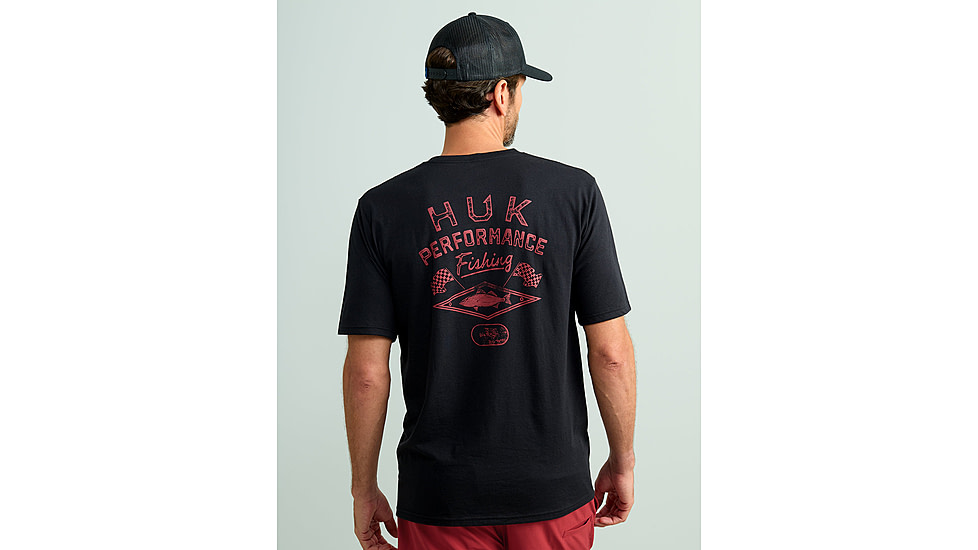 HUK Performance Fishing Race Flag Tee - Mens, Black, Medium, H1000517-001-M