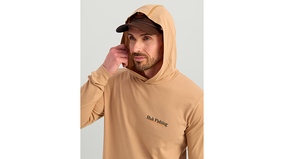 HUK Performance Fishing Trout Wrangle Hoodie Tee - Mens, Marl, Extra Large, H1000581-201-XL