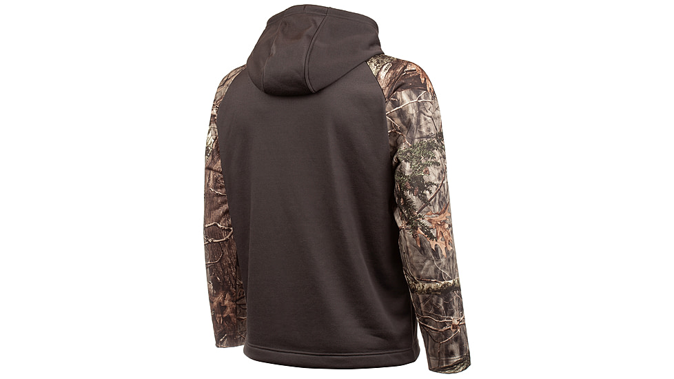 Huntworth Performance Fleece Hoodie Horizontal Camo Flag - Mens, Charcoal Gray / Hiddn, Large, E-9409-CG/HDN-L