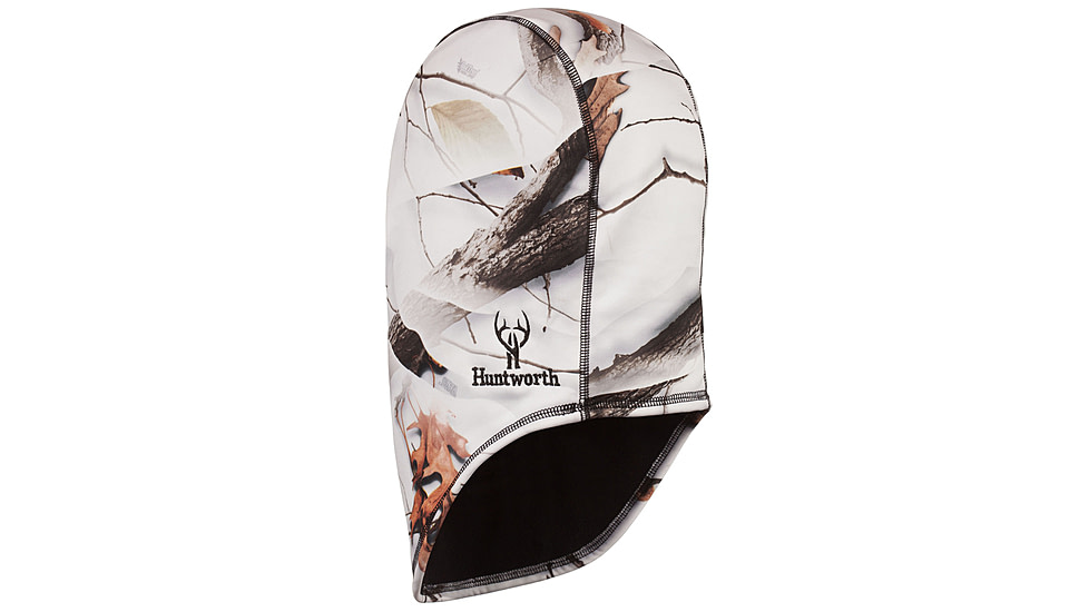 Huntworth Rawline Reversible Hunting Performance Fleece Balaclava - Mens, Snow Camo Brown/Black, One Size, E-5517-31SCB