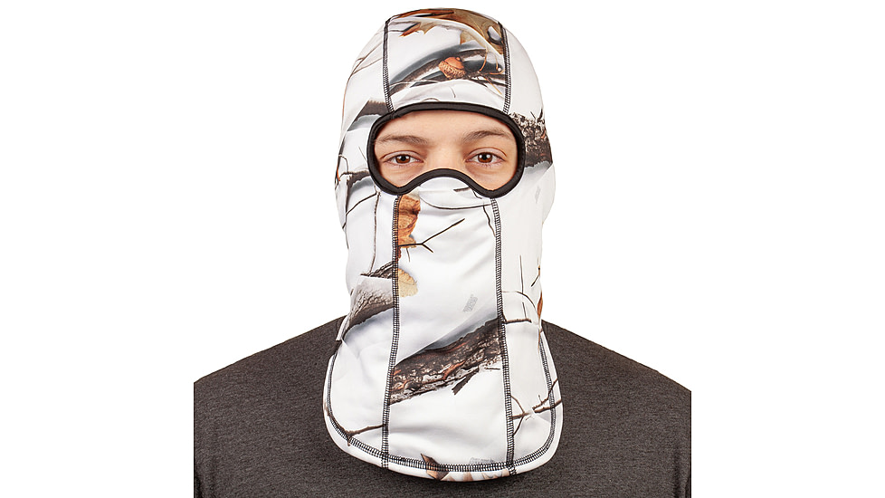 Huntworth Rawline Reversible Hunting Performance Fleece Balaclava - Mens, Snow Camo Brown/Black, One Size, E-5517-31SCB