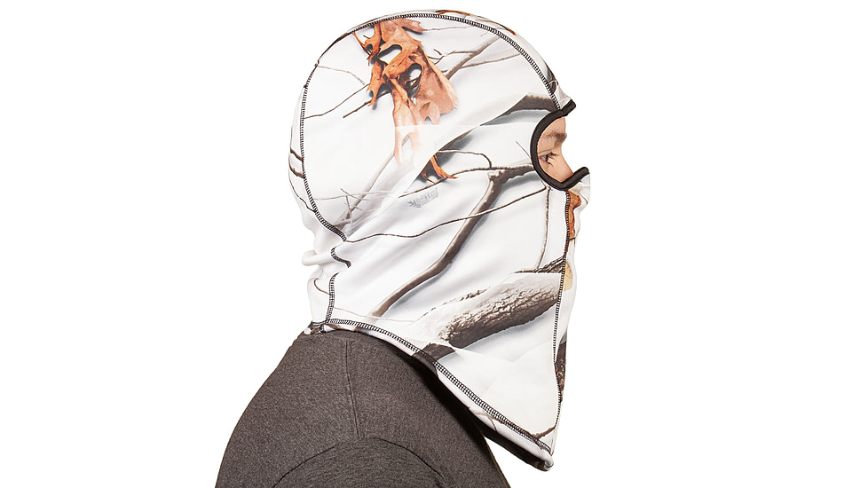 Huntworth Rawline Reversible Hunting Performance Fleece Balaclava - Mens, Snow Camo Brown/Black, One Size, E-5517-31SCB