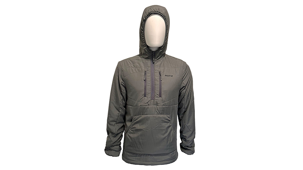 Huto Lifestyle Fuzzy Fleece Hoodie w/Nylon Outer Shell, Grey, Medium, FUZYFLCE-HDIE-GRY-M