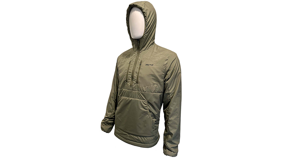 Huto Lifestyle Fuzzy Fleece Hoodie w/Nylon Outer Shell, Ranger Green, Large, FUZYFLCE-HDIE-RNGGRN-L