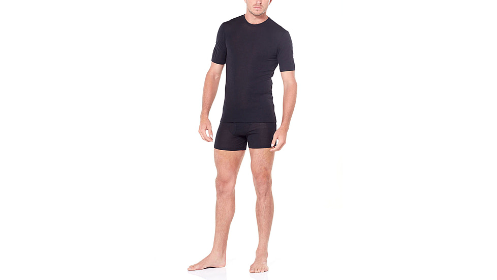Icebreaker 175 Everyday Short Sleeve Crewe Thermal Top - Mens, Black, Small, 104482001S