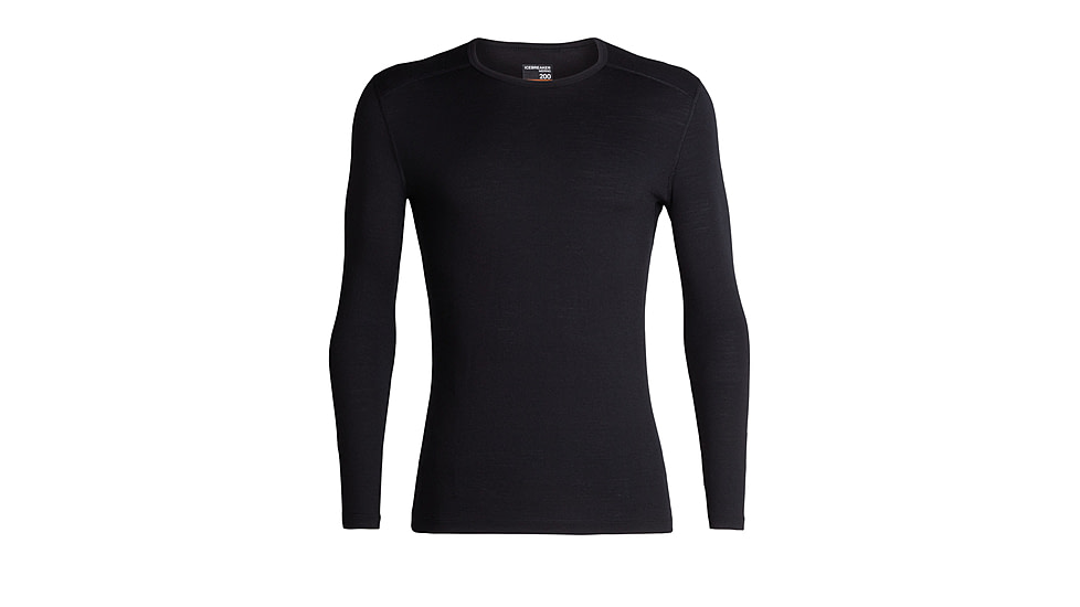Icebreaker Merino 200 Oasis LS Crewe - Men's, Black, Small, IB104365001S