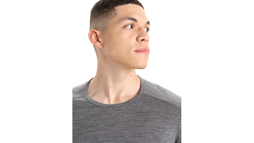 Icebreaker 200 Oasis Long Sleeve Crewe - Mens, Gritstone Heather, Large, IB104365013L