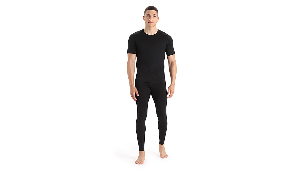 Icebreaker 200 Oasis Short Sleeve Crewe Thermal Top - Mens, Black, Medium, IB104509001M