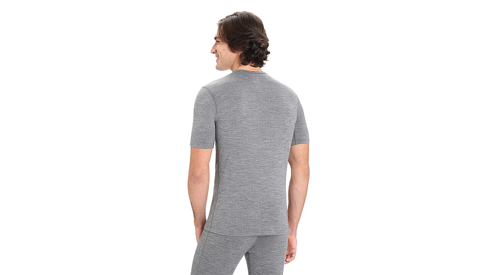 Icebreaker 200 Oasis Short Sleeve Crewe Thermal Top - Mens, Gritstone Heather, Large, IB104509013L
