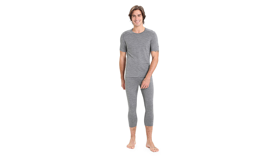 Icebreaker 200 Oasis Short Sleeve Crewe Thermal Top - Men's, Gritstone Heather, Large, IB104509013L