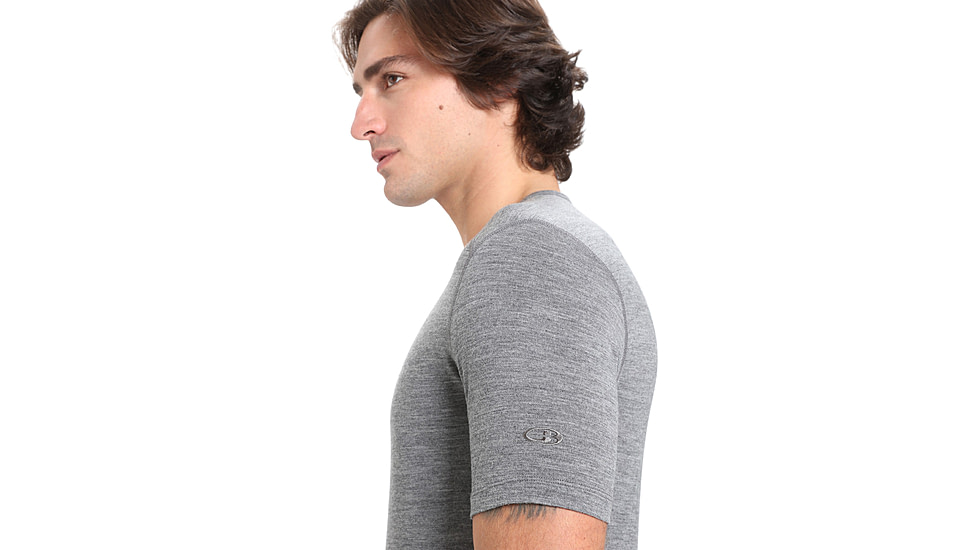 Icebreaker 200 Oasis Short Sleeve Crewe Thermal Top - Mens, Gritstone Heather, Large, IB104509013L