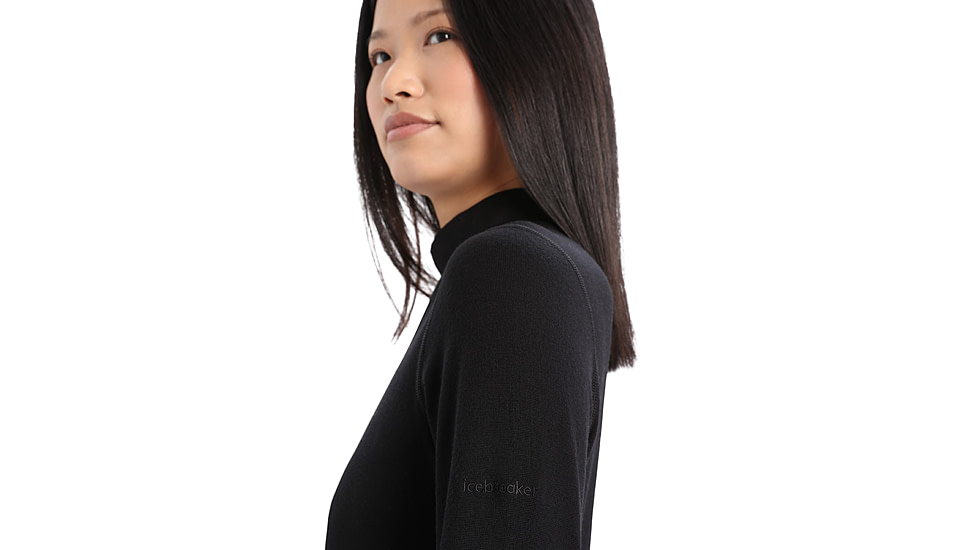 Icebreaker 260 Tech Long Sleeve Turtleneck Thermal Top - Womens, Black, Large, IB0A56IF001L