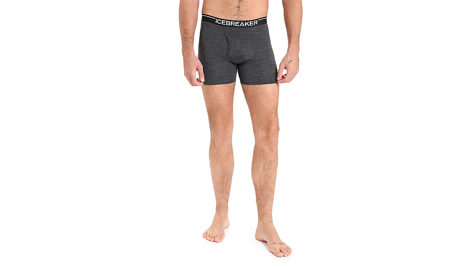 Icebreaker Anatomica Boxers w/ Fly - Mens, Jet Heather, 2XL, IB103030011XXL