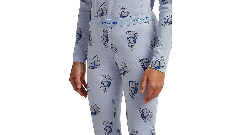 Icebreaker Bear Tour AOP Merino 200 Oasis Leggings - Kids
