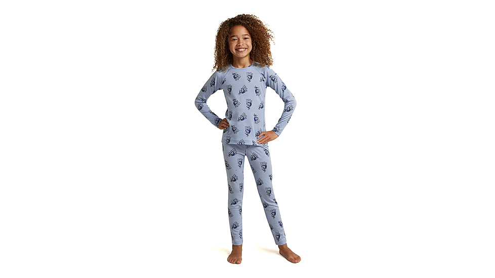 Icebreaker Bear Tour AOP Merino 200 Oasis Long Sleeve Crewe Thermal Top - Kids