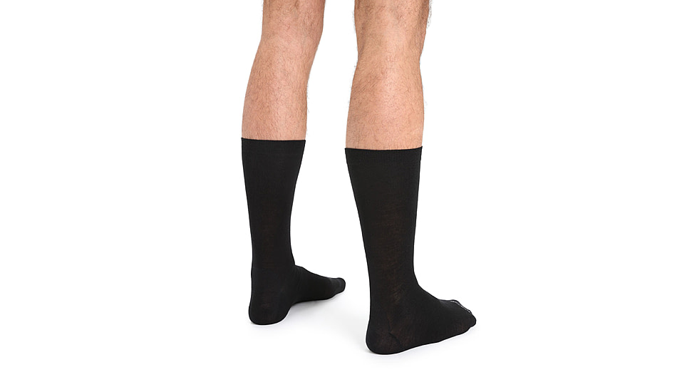 Icebreaker Lifestyle Fine Gauge Crew Socks - Men's, Black, Small, IB105116001SM