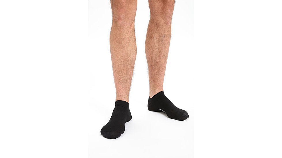 Icebreaker Lifestyle Fine Gauge No Show Socks - Mens, Black/Snow, Small, IB0A56D5A06S