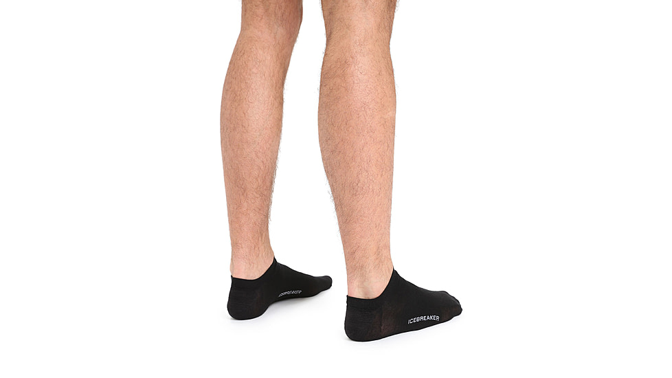 Icebreaker Lifestyle Fine Gauge No Show Socks - Mens, Black/Snow, Small, IB0A56D5A06S