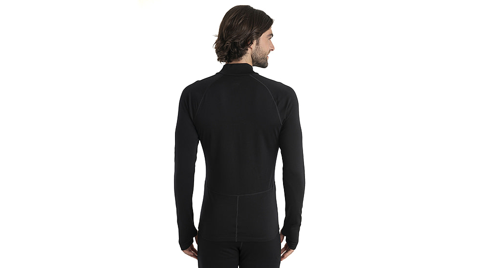 Icebreaker Men 300 MerinoFine Polar LS Half Zip, Black, L, IBBA56Q9001L