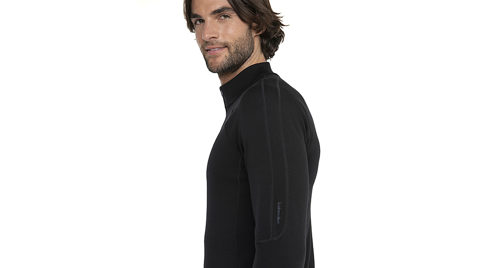 Icebreaker Men 300 MerinoFine Polar LS Half Zip, Black, L, IBBA56Q9001L