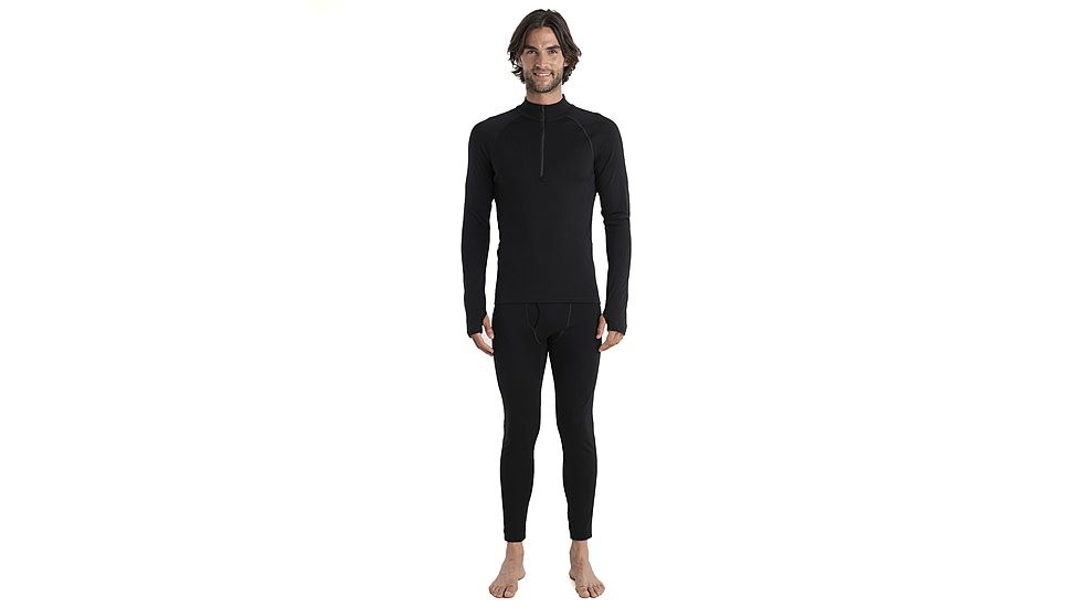 Icebreaker Men 300 MerinoFine Polar LS Half Zip, Black, L, IBBA56Q9001L