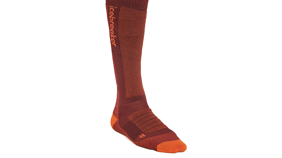 Icebreaker Men Merino Ski+ Medium OTC, Port/Blaze/Cedar Wood, XL, IB0A573P04QXL