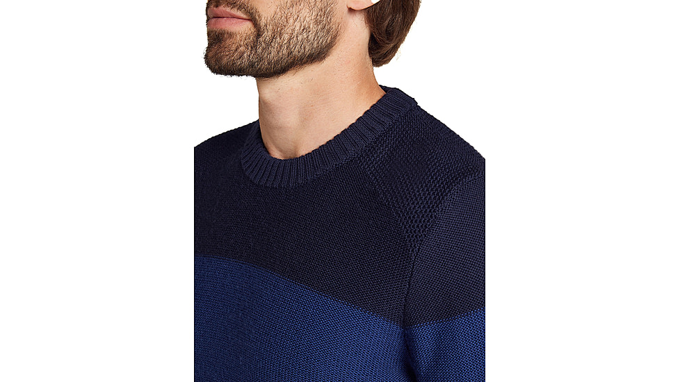 Icebreaker Men Waypoint Crewe Sweater, Midnight Navy/Royal Navy/CB, L, IB104328938L
