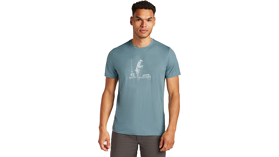 Icebreaker Merino 150 Tech Lite SS T-Shirt Polar Paddle - Mens, Blue Ash, 2XL, IB0A572X0A5XXL