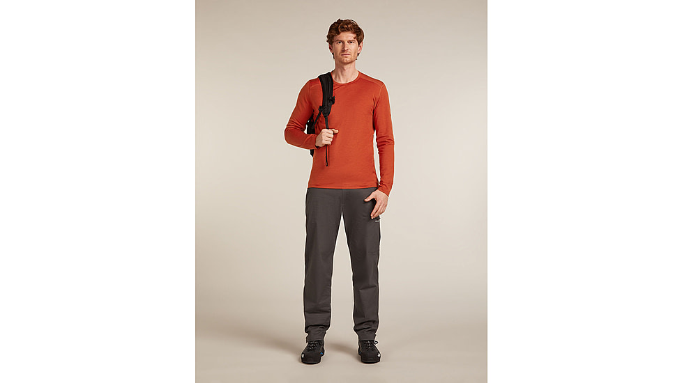 Icebreaker Merino 200 Oasis Long Sleeve Crew Thermal Top - Mens, Agate, Medium, IB1043650GSM