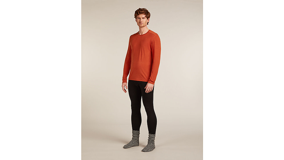 Icebreaker Merino 200 Oasis Long Sleeve Crew Thermal Top - Mens, Agate, Medium, IB1043650GSM