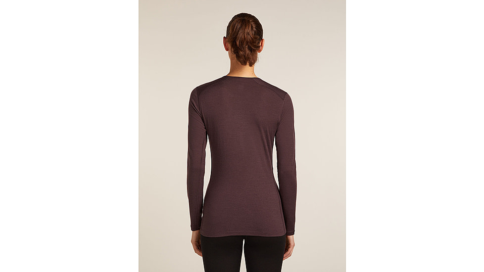 Icebreaker Merino 200 Oasis Long Sleeve Crew Thermal Top - Womens, Java, Small, IB1043750GWS