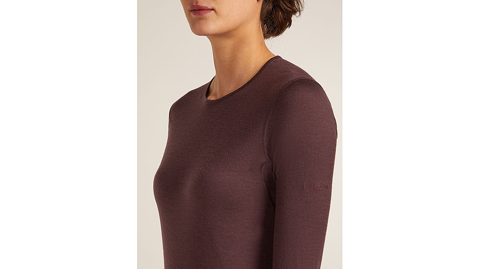 Icebreaker Merino 200 Oasis Long Sleeve Crew Thermal Top - Womens, Java, Small, IB1043750GWS