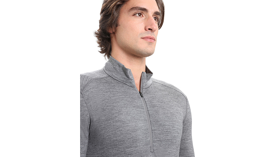 Icebreaker Merino 200 Oasis Long Sleeve Half Zip Thermal Top - Mens, Gritstone HTHR, Extra Large, IBB04367013XL