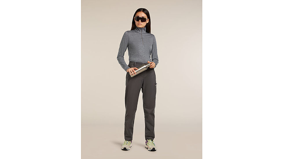 Icebreaker Merino 200 Oasis Long Sleeve Half Zip Thermal Top - Womens, Gritstone HTHR, Large, IBB04380013L