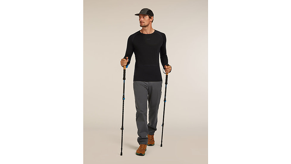 Icebreaker Merino 200 ZoneKnit Long Sleeve Crew Thermal Top - Mens, Black, Extra Large, IB0A579O001XL