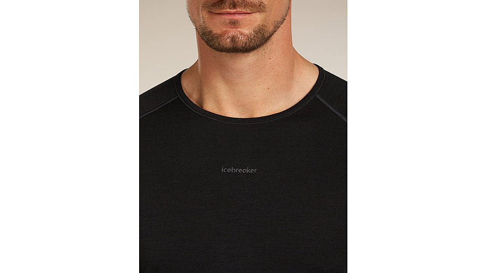 Icebreaker Merino 200 ZoneKnit Long Sleeve Crew Thermal Top - Mens, Black, Extra Large, IB0A579O001XL