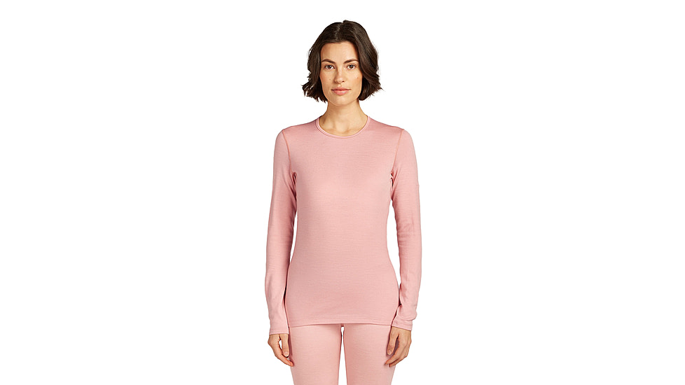 Icebreaker Merino 260 Tech Long Sleeve Crew Thermal Top - Womens, Blush, Large, IB1043870GUL