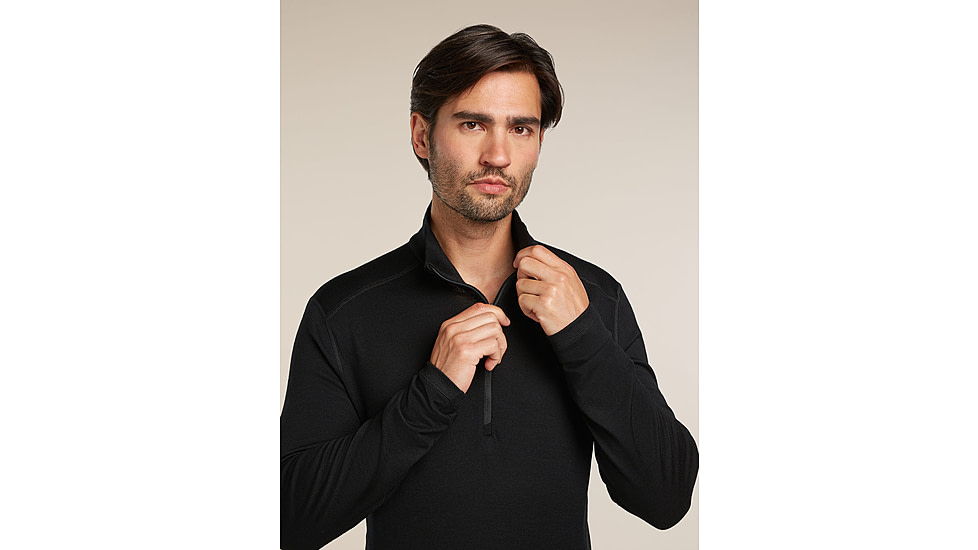 Icebreaker Merino 260 Tech Long Sleeve Half Zip Thermal Top - Mens, Black, Large, IBB04372001L