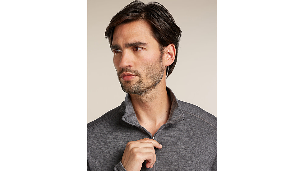 Icebreaker Merino 260 Tech Long Sleeve Half Zip Thermal Top - Mens, Gritstone HTHR, Large, IBB04372013L