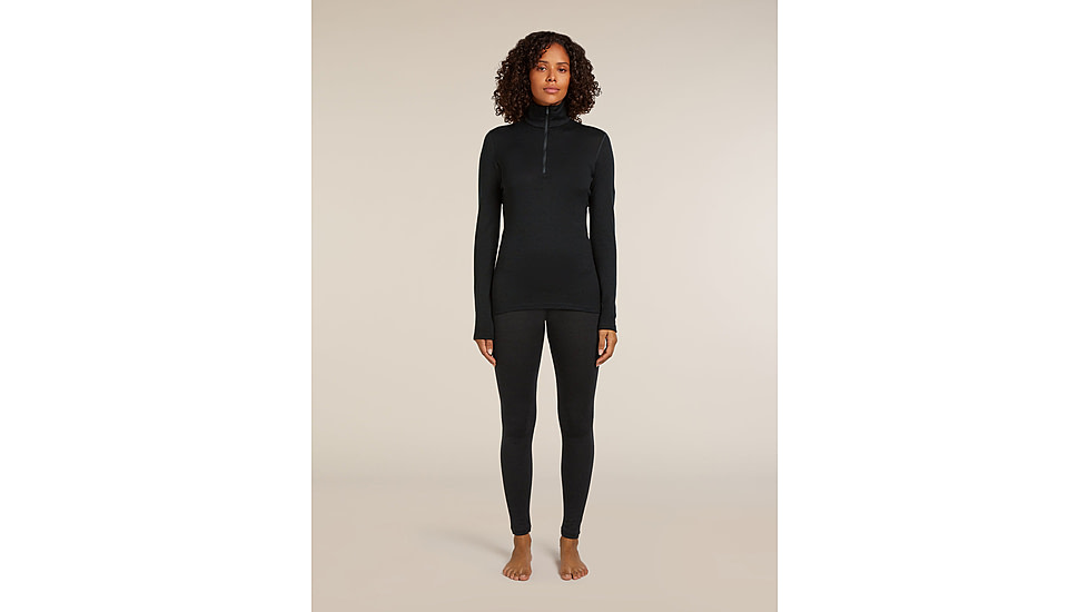 Icebreaker Merino 260 Tech Long Sleeve Half Zip Thermal Top - Womens, Black, Medium, IBB04390001M
