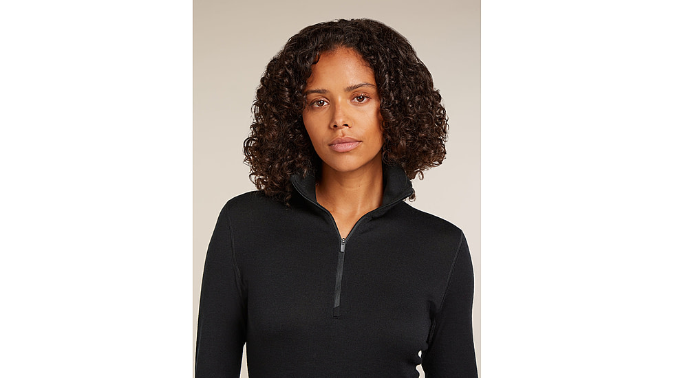 Icebreaker Merino 260 Tech Long Sleeve Half Zip Thermal Top - Womens, Black, Medium, IBB04390001M