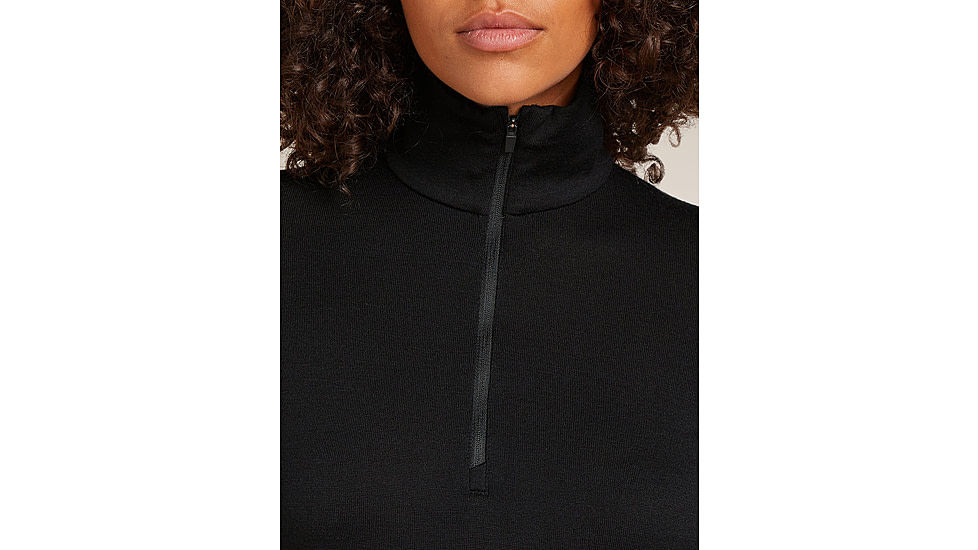 Icebreaker Merino 260 Tech Long Sleeve Half Zip Thermal Top - Womens, Black, Medium, IBB04390001M