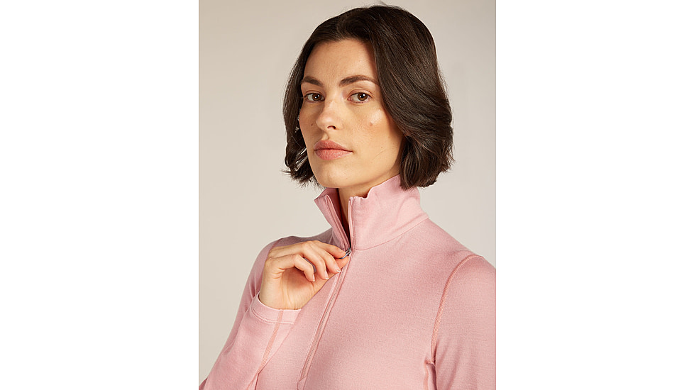 Icebreaker Merino 260 Tech Long Sleeve Half Zip Thermal Top - Womens, Blush, Large, IBB043900GUL