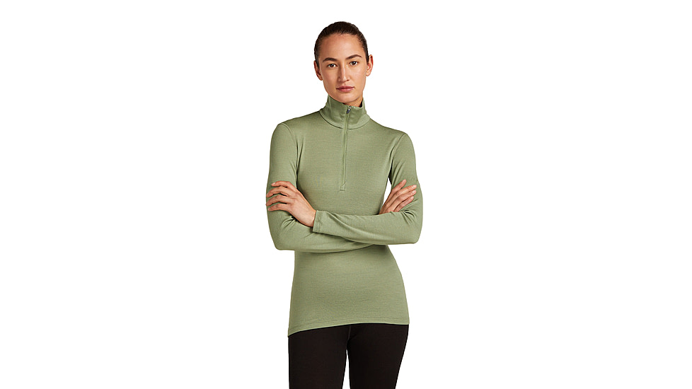 Icebreaker Merino 260 Tech Long Sleeve Half Zip Thermal Top - Womens, Lichen, Medium, IBB04390A74M