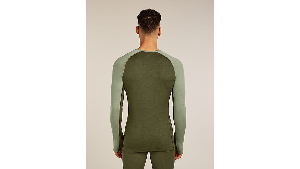 Icebreaker Merino 260 ZoneKnit Long Sleeve Crew Thermal Top - Mens, Loden/Lichen/CB, Large, IB0A57CI0JFL