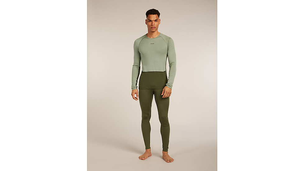 Icebreaker Merino 260 ZoneKnit Long Sleeve Crew Thermal Top - Mens, Loden/Lichen/CB, Large, IB0A57CI0JFL